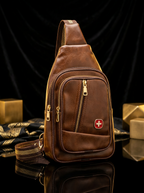 Pure leather crossbody sling bag