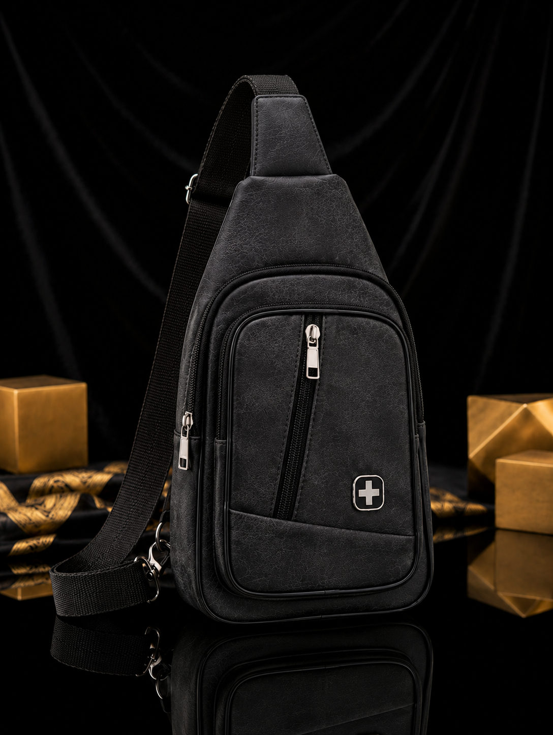 Pure leather crossbody sling bag
