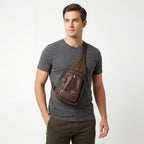 Pure leather crossbody sling bag